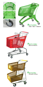 Highbright Modern <b>Plastic</b> Supermarket Shopping <b>Trolley</b> for Supermarket and Stores - Product Image 3