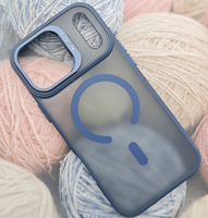GSCASE Housse de téléphone givrée avec support de caméra Couverture de téléphone de charge magnétique pour Iphne 17 16 15 14 Pro Max