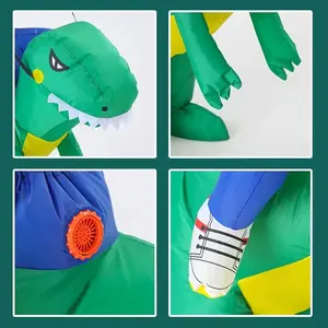 Montar tiranosaurio dinosaurio FIESTA DE Halloween Cosplay aire soplar divertido disfraz de dinosaurio inflable de lujo para niños adultos