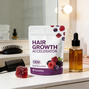 Private Label Organic Halal Vegan <b>Collagen</b> Pumpkin Seed Extract Hair Growth Gummies OEM Hair Skin Nails Adults - Product Image 2