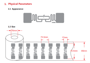 긴 독서 RFID 가장 저렴한 9662 거리 5 ~ 8m 건조/습식 인레이 스티커 18000-6C 패시브 UHF 태그 U7/U8/U9/U9XE 73*21mm - Product Image 4