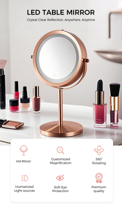 Hoge Kwaliteit Goud Led Licht Make-Up Tafel Spiegel Vrijstaande Badkamer Cosmetische Spiegels Voor Thuis - Product Image 6