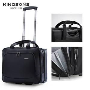 Kingsons 16 Inch Business Carry On <b>Suitcase</b> With <b>Wheels</b> For Travel Solid Color Soft Handle Zipper Closure - Product Image 4
