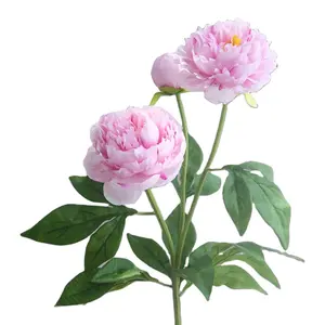 3 머리 핑크 흰색 보라색 모란 꽃 현실적인 여러 색상 공장 도매 인공 꽃 웨딩 홈
