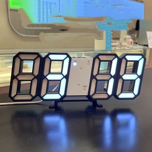 LED Wall <b>Clock</b> – <b>Digital</b> Glow Night Mode, Adjustable Brightness Electronic <b>Clock</b> for Bedroom, Living Room, Office – Modern Room - Product Image 2