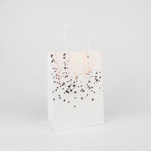 Sac de shopping en papier blanc recyclé de luxe de haute qualité avec impression étoile pour cadeau promotionnel - Product Image 4