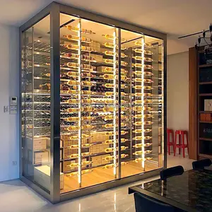 Vitrine à vin de haute qualité armoire en rotin personnalisée avec casier à vin noir odelle canne cave à vin commerciale entreprise