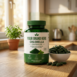 Cápsulas de Chlorella, Suplemento Dietético, Superalimento Rico en Nutrientes, Puro y Natural, para Adultos y Niños, Crecimiento del Cabello, Aclaramiento de la Piel - Product Image 1