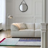 Zayshine Canapé modulaire en coton et lin blanc de luxe moderne italien pour salon, canapé en forme de I, 3 places, villa, appartement, canapé design
