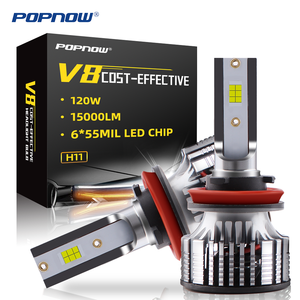 Kit Lampadine LED Universali <span class=keywords><strong>V8</strong></span> 120W di Alta Qualità per Auto, Fari LED 9005 9006 H1 H3 H11 H4 H7 - Product Image 2