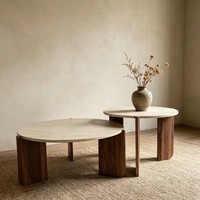 Table basse multifonctionnelle en bois de style vintage, tables d'appoint gigognes minimalistes pour salon, mobilier de maison, petits appartements