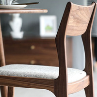 Chaise à coussin en tissu de noyer de style scandinave moderne du milieu du siècle avec chaises d'appoint rembourrées