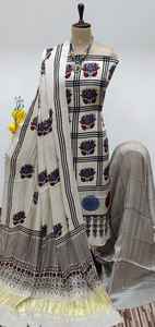 ชุดสلوار กามีซ ผ้าไหมสีขาวและสีแดงสำหรับผู้หญิง ดีไซน์หรูหรา พร้อมลายพิมพ์ดิจิทัล เสื้อผ้าแบบดั้งเดิมของอินเดียและปากีสถาน - Product Image 5