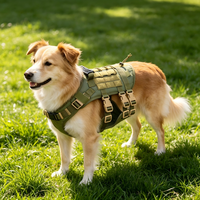 Gilet tactique personnalisé en tissu Oxford durable pour animaux de compagnie, manteau rafraîchissant robuste, harnais de poitrine et laisses pour l'entraînement extérieur des chiens