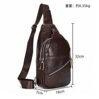 Sac bandoulière croisé simple pour homme en cuir véritable de haute qualité, avec fermeture éclair, étanche, pour tous les jours
