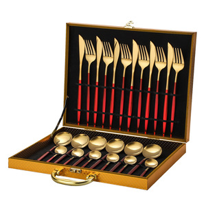 Juego de Cubiertos Rainbow de Acero Inoxidable, 24 Piezas, Juego de Cubiertos para Cena, Cuchillo, Tenedor, Cuchara para Café, Juego de Cubiertos Occidentales, Juego de Cubiertos para Cena en Caja de Regalo - Product Image 4