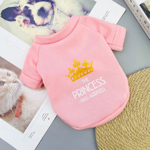 Sweat-shirt en polaire sans capuche pour animaux de compagnie, imprimé lettres, en polyester, vêtements mignons pour chiens et chats, tenue d'automne et d'hiver - Product Image 4