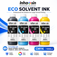 Encre éco-solvant 1L CMYK pour Epson I3200 XP600 DX5 DX7 Impression graphique sur film publicitaire pour vitres de voiture et verre