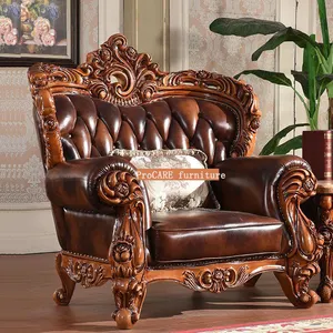 ProCARE Superior Retro Lobby Sofa Family Royal Customized Color And Size Antique 1+2+3 Sofa Set