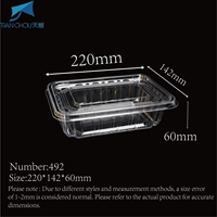 Boîte en plastique PET transparente jetable de qualité alimentaire avec couvercle séparé, empilable pour la vente à emporter et la restauration