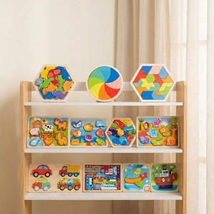 Puzzle géométrique en bois Montessori pour les tout-petits et les jeunes enfants, jouet éducatif cognitif DIY, développement de la pensée logique - Product Image 4