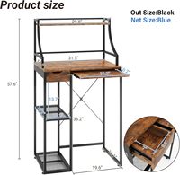 Meuble Bar à Café Vertical Réglable avec Mini-Réfrigérateur, Station de Boissons Moderne, Tiroir Coulissant, Support pour Micro-ondes, Durable