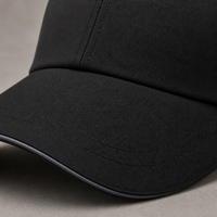 Casquette de baseball noire à visière incurvée, multi-panneaux, brodée, pour sports de plein air, vente en gros, fournisseur d'usine
