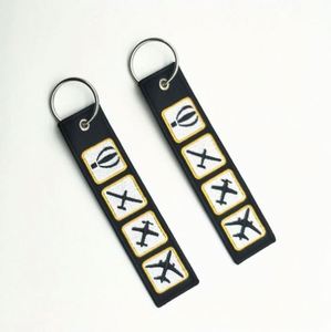 Design Custom Logo Letter Woven Tags Car Motorcycle Key Chain Embroidered Keychain Anime Key Tag Flight Fabric Keychain - Product Image 4