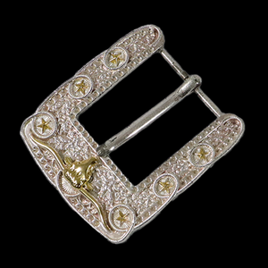 Venta directa de fábrica Moda Personalizada Diseño de lujo Logotipo artístico Metal Plata Aleación de zinc Hebillas de cinturón de alta precisión - Product Image 1