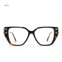 Montura de Gafas Ópticas de Acetato Premium, Ligeras y Duraderas, para Hombre y Mujer, con Lentes Transparentes, Lista para Usar