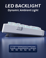 Teclado Mecánico Topográfico Blanco Zornher ZH980, Retroiluminación RGB, Programable, Inalámbrico de Tres Modos