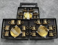 Tasses à café turques ensembles de 6 services à thé ottoman anatolien grec arabe tasses à expresso en cuivre coffrets cadeaux islamiques en gros