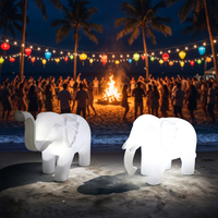 Scultura Luminosa di Elefante e Delfino, Decorazione Natalizia per Esterni, Illuminazione Personalizzata per Prato e Paesaggio