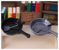 Articles ménagers assortis semblant de jouer préscolaire en vrac 3D résine poêle à frire spatule cuisine jouets maison Miniature poupée accessoires