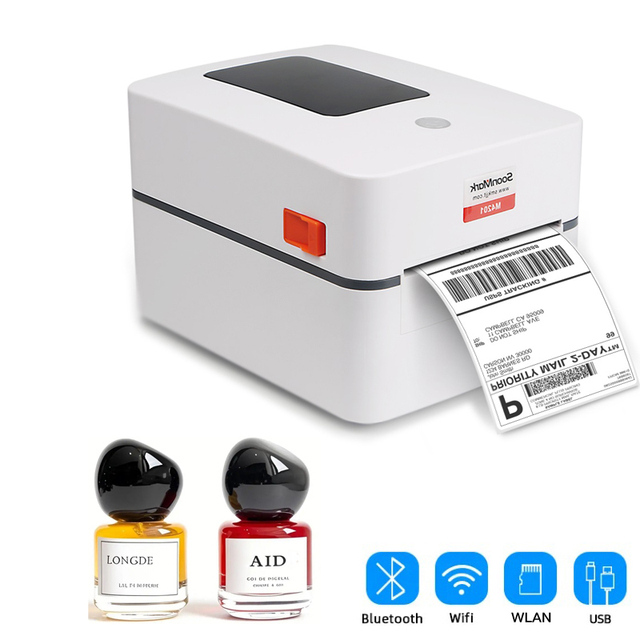 Mini Thermal Shipping Label Printer for Perfume Bottles Portable Barcode Sticker Printer with Stock Products