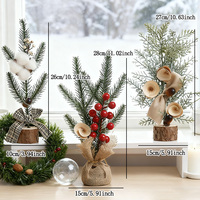 Vente flash BINGCHI BC-K002 Arbre de Noël artificiel carré en PE durable, décoration de table, 15x28cm