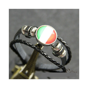 2026 Football World USA <strong>Canada</strong> Mexico Flag Pattern Leather Bracelet Fashion Support National Team Bracelet - Product Image 3