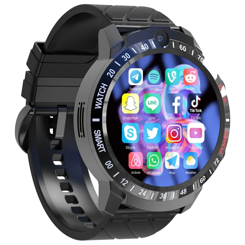 Full Touch 1.43 Inch Scherm Wifi Gps Sim Kaart Slot Mt27 4G Smart Watch Android Met Sim Kaart
