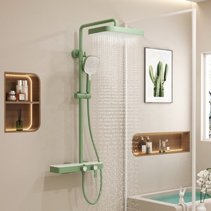 Nouveau Tiktok Tendance Luxe <span class=keywords><strong>Salle</strong></span> <span class=keywords><strong>De</strong></span> Bains Chaud Froid Montage Mural Hung Led Affichage Numérique Cascade <span class=keywords><strong>Salle</strong></span> <span class=keywords><strong>De</strong></span> Bains Piano Robinets <span class=keywords><strong>Vert</strong></span> Ensemble <span class=keywords><strong>De</strong></span> Douche - Product Image 2