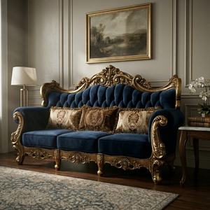 Juego <span class=keywords><strong>de</strong></span> Sofás <span class=keywords><strong>de</strong></span> Lujo para Sala <span class=keywords><strong>de</strong></span> Estar, para Proyectos <span class=keywords><strong>de</strong></span> Villas y Hoteles |   Muebles Barrocos <span class=keywords><strong>de</strong></span> Madera Maciza Tallados a Mano con Hojas <span class=keywords><strong>de</strong></span> Oro |   OE-FASHION Venta al por Mayor - Product Image 1