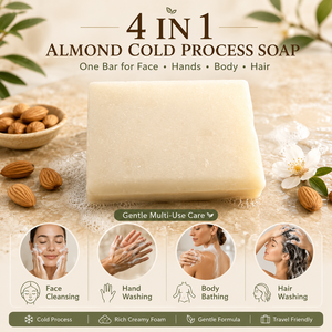 Muestra Gratuita de Jabón Artesanal Vegano Natural Orgánico de Almendras, Jabón en <span class=keywords><strong>Barra</strong></span> Antiséptico, Hidratante Profundo y Limpiador Suave para Todo Tipo de Piel - Product Image 2