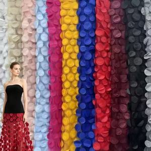 <span class=keywords><strong>Maille</strong></span> tricotée de style européen, brodée en 3D, 100% acrylique, multicolore, avec broderie circulaire pour robes chics pour femmes - Product Image 1