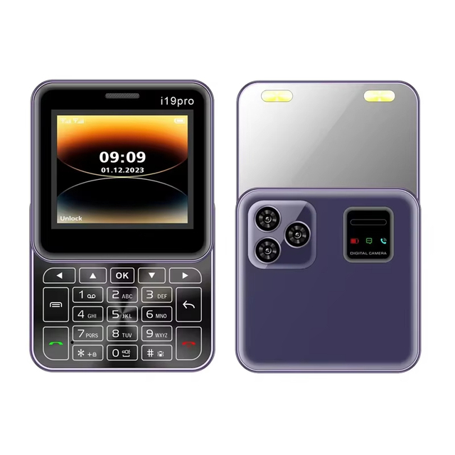 Retro I19 Pro Rotating Slider Phone 2G Dual SIM Mini Mobile with 2.4" Screen MP3 Player Camera & Flashlights Classic 90s Design