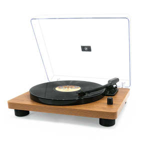 Altavoz de Gramófono con Acabado de Madera Estilo Vintage, Fonógrafo Portátil con Bluetooth y Cubierta Antipolvo, Regalo Ideal para Amantes de la Música - Product Image 6