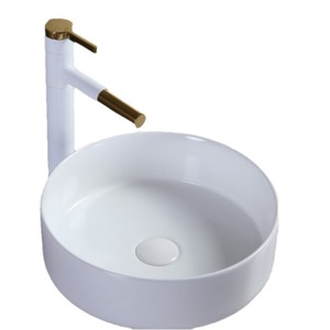 <b>Round</b> Countertop <b>Basin</b> Ceramic Sink Single Hole Easy Cleaning Bathroom Washbasin - Product Image 5
