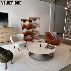 Nuova Poltrona <span class=keywords><strong>Petra</strong></span> Cozy Curva per Soggiorno - Seduta Lounge in Morbido Tessuto <span class=keywords><strong>di</strong></span> Lana d'Agnello per Interni Accoglienti - Product Image 3