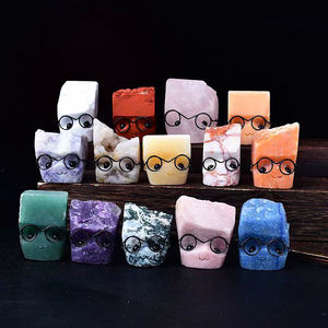 Groothandel Natuurlijke Kristal Ruwe Steen Egel Met Bril Amethist Rozenkwarts Helende Ornament Andere Kristallen Ambachten - Product Image 1