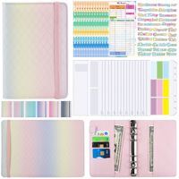 Classeur de Budget A6 de couleur délavée, 6 couvertures de carnet de notes en cuir, système d'enveloppes économiques