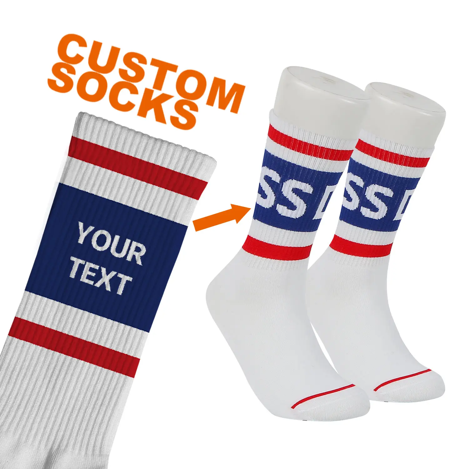 Geen Moq Custom Sport Sox Zwart En Wit Bamboe Crew Katoenen Sokken Logo Sokken Custom Basketbal Sokken Elite