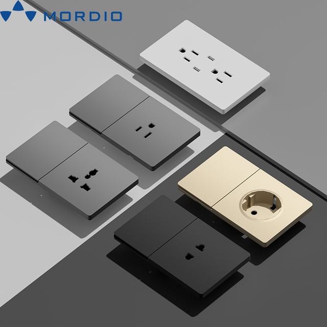 New Design Home Products 118 Electrical Wall Switches South American Standard Electric Slim Switch and Socket for Household